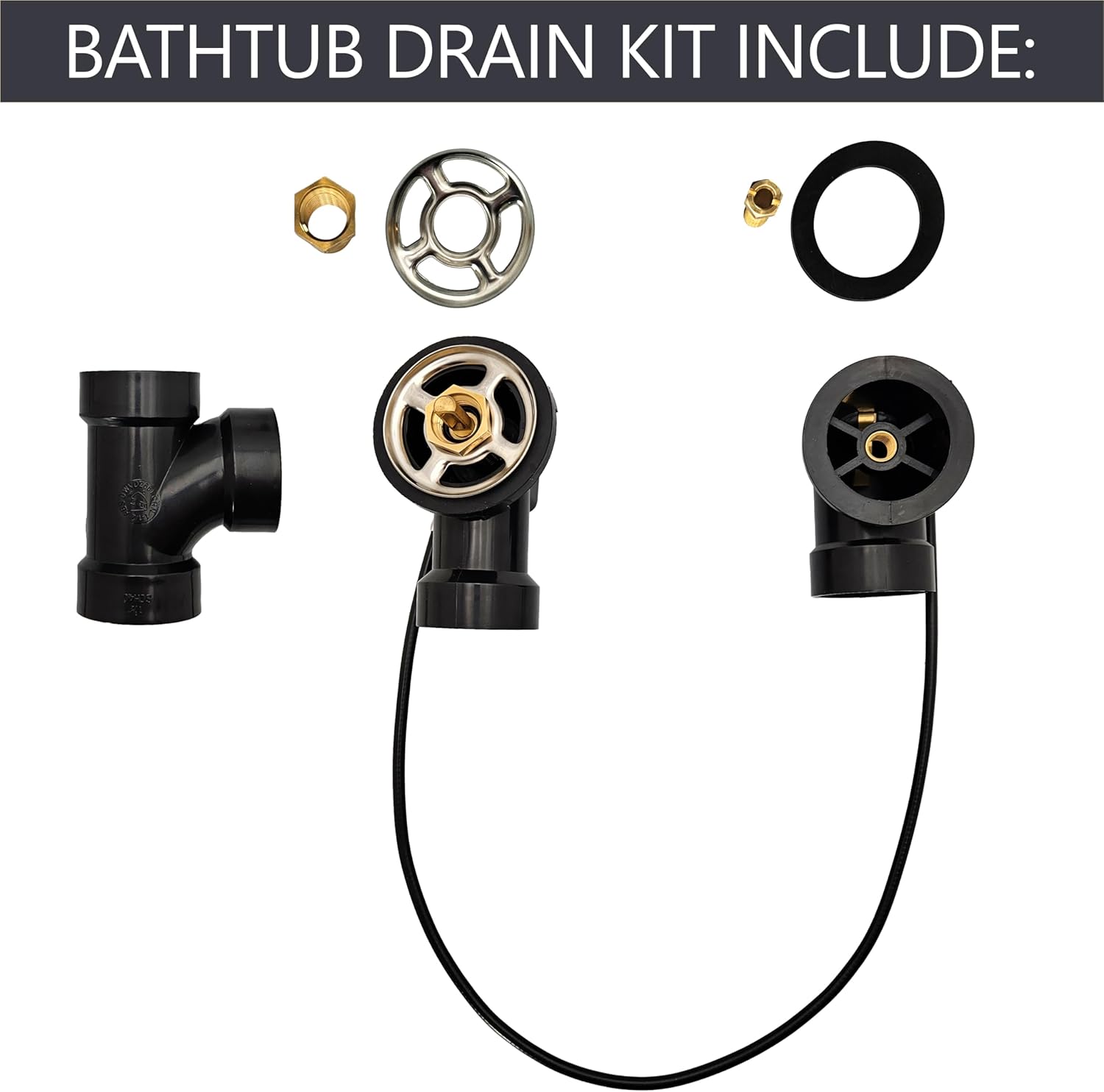 Westbrass ABS 27” Cable & Bath Waste & Overflow Rough, D50A27-LT