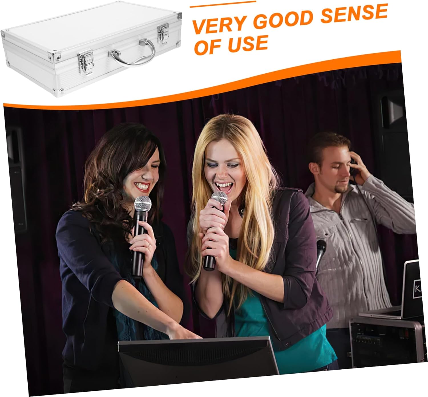 Microphone Carrying Case Portable Aluminum Storage Box for Wireless Microphones Travel-friendly Design for Outdoor Use and Performance