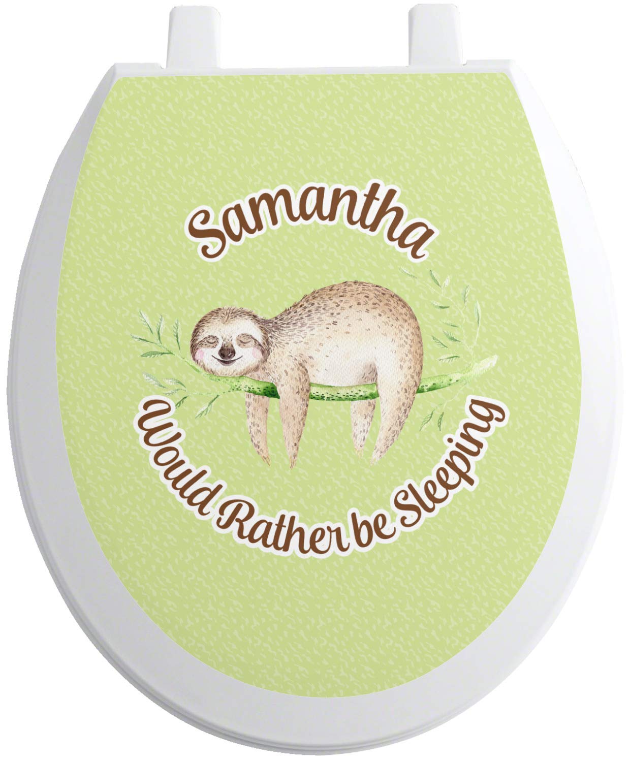 YouCustomizeIt Personalized Sloth Toilet Seat Decal - Round
