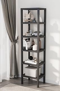 Mithra Life 6 Katlı Siyah Plastik Banyo Mutfak Raf