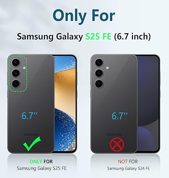 FNTCASE for Samsung Galaxy S25-FE Case: with [Built-in Screen Protector & Kickstand] [Military-Grade Drop Protection] Heavy Duty Protective Full Body Shockproof Rugged Sturdy TPU Phone Cover Green