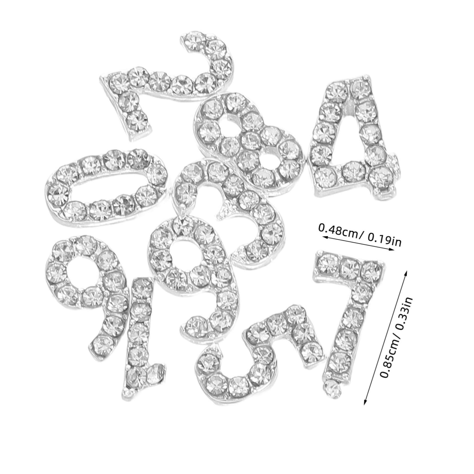 VALICLUD 100pezzi Ciondoli Numerici per Unghie Strass Dorso Piatto Decorazioni per Nail Art Gemme per Unghie Scintillanti Accessori in Ferro per Look Sofisticato e Festivo