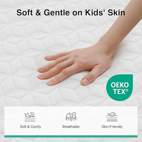 Miniatura 6 de Novilla Colchón individual de espuma viscoelástica de 6 pulgadas para alivio de presión y sueño cómodo, con soporte de columna vertebral para niños,