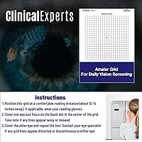 Vista 2 de Amsler - Rejilla ocular con parte trasera magnética, herramienta de detección diaria de visión para pacientes con degeneración macular y glaucoma
