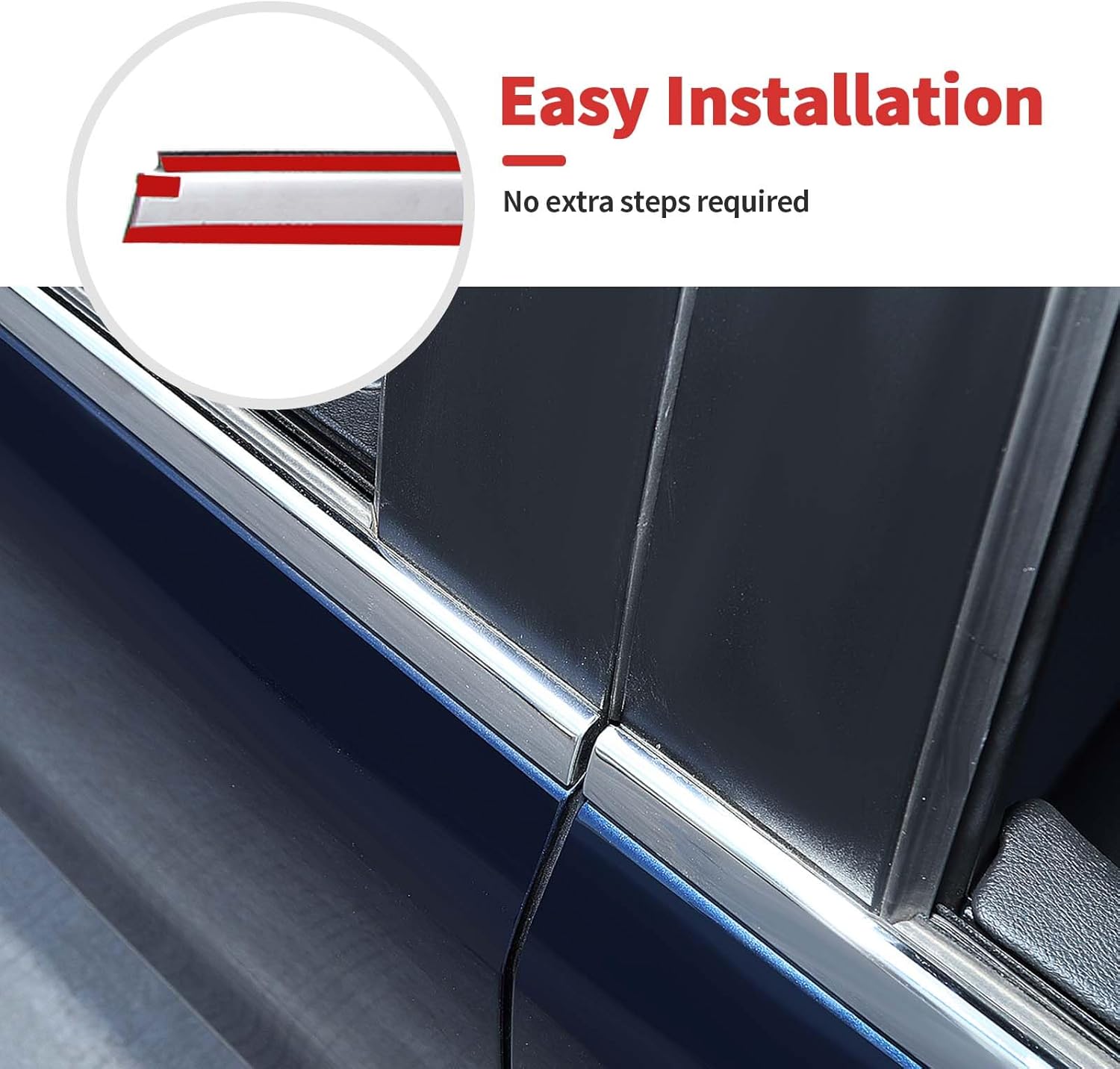 Stainless Steel Outer Window Sill Molding Cover 4Pcs Compatible with 2018-2023 Dodge RAM Exterior Accessoriesr(Chrome)