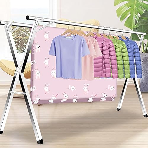 Miniatura 7 de Clothes Drying Rack - Stainless Steel Laundry Drying Rack with Extendable Rods, Lightweight Foldable Standing Clothes Dryer for Indoor, Outdoor,