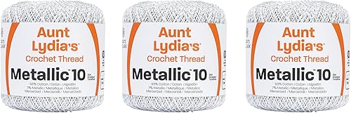 Miniatura 10 de Aunt Lydia Fashion Crochet blanco  3 unidades de 150y449.5 ft  Algodón  Calibre 3  Crochet