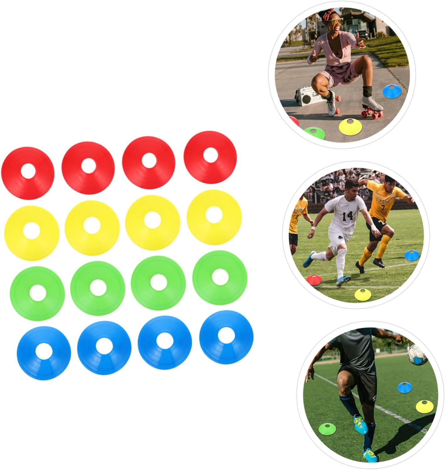 12pcs Football Training Cones Marker Discs for Soccer Exercises Includes for Agility Drills and Outdoor Activities