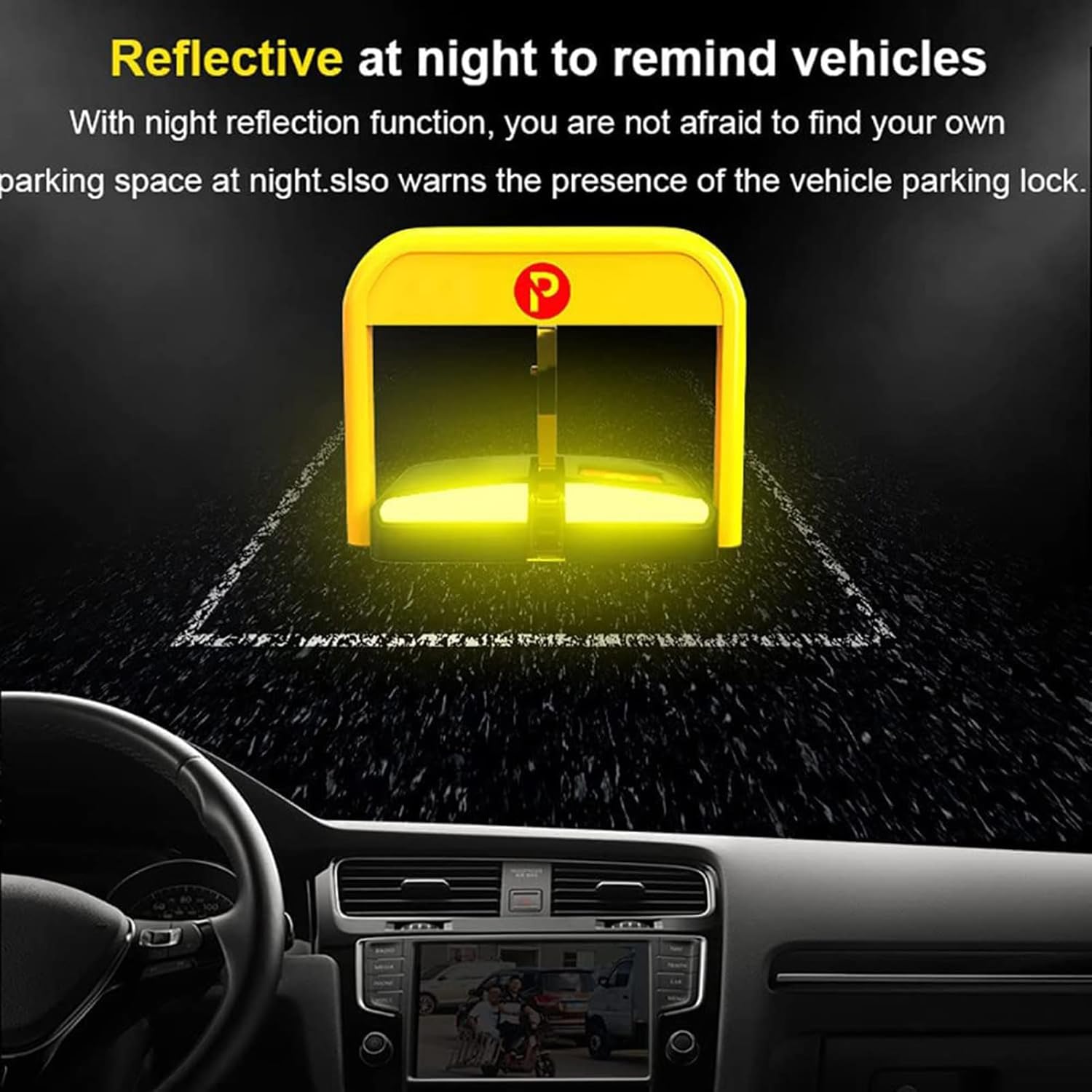 Remote Control Parking Lock, Folding Parking Barrier, Yellow