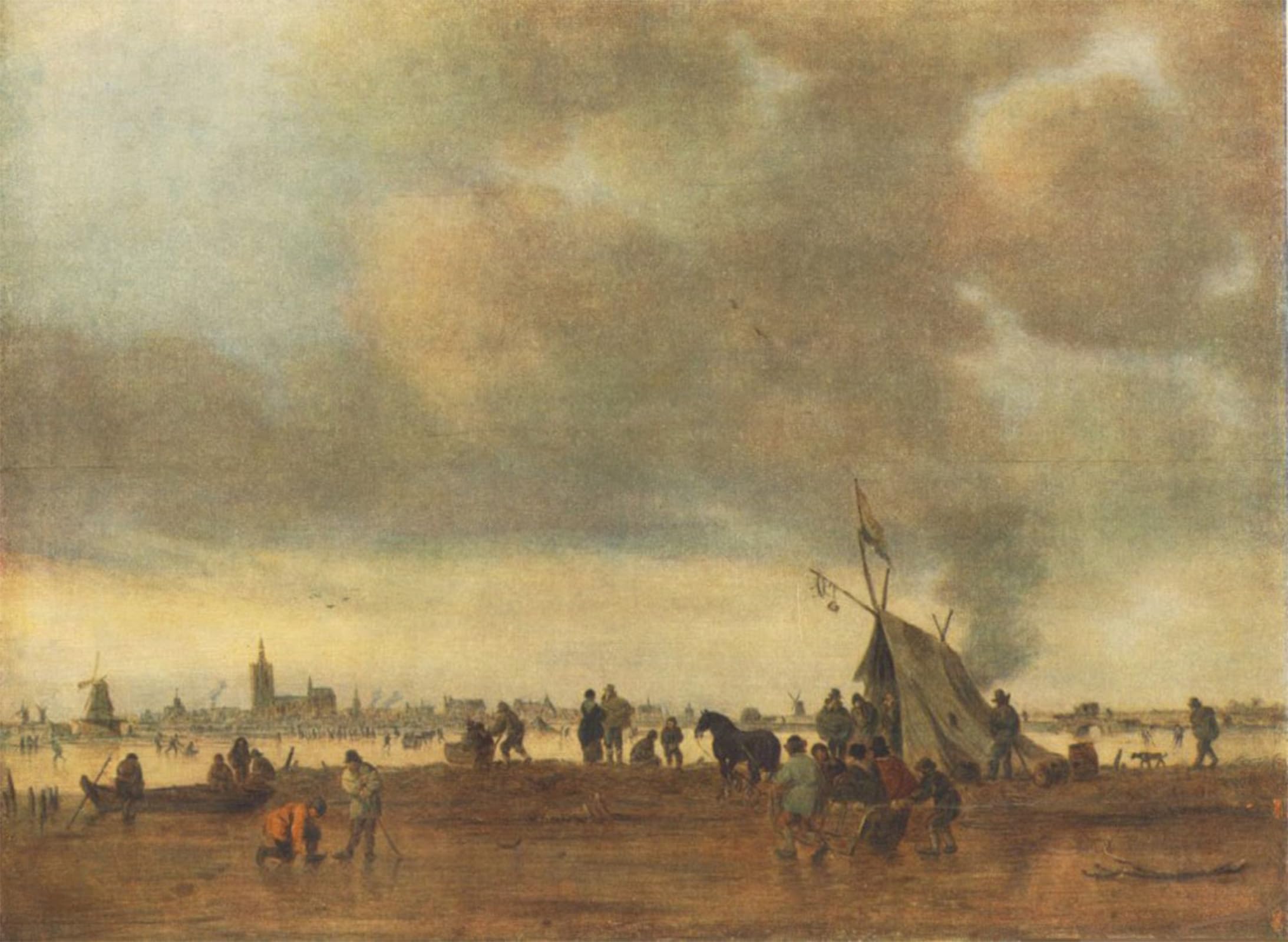 ARTXLXXBN Famous Painting Art Wall Decor Abstract Art Picture Winter Jan Van Goyen Animal Pictures for Home Decor 60x90cm