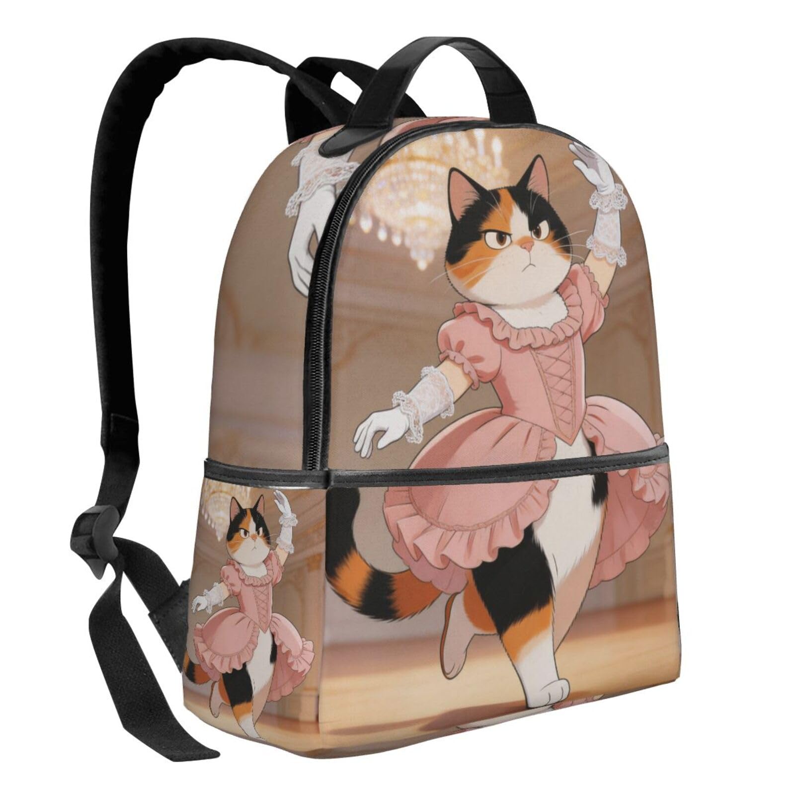 Dancing Cat Mochila ligera de viaje con funda para portátil
