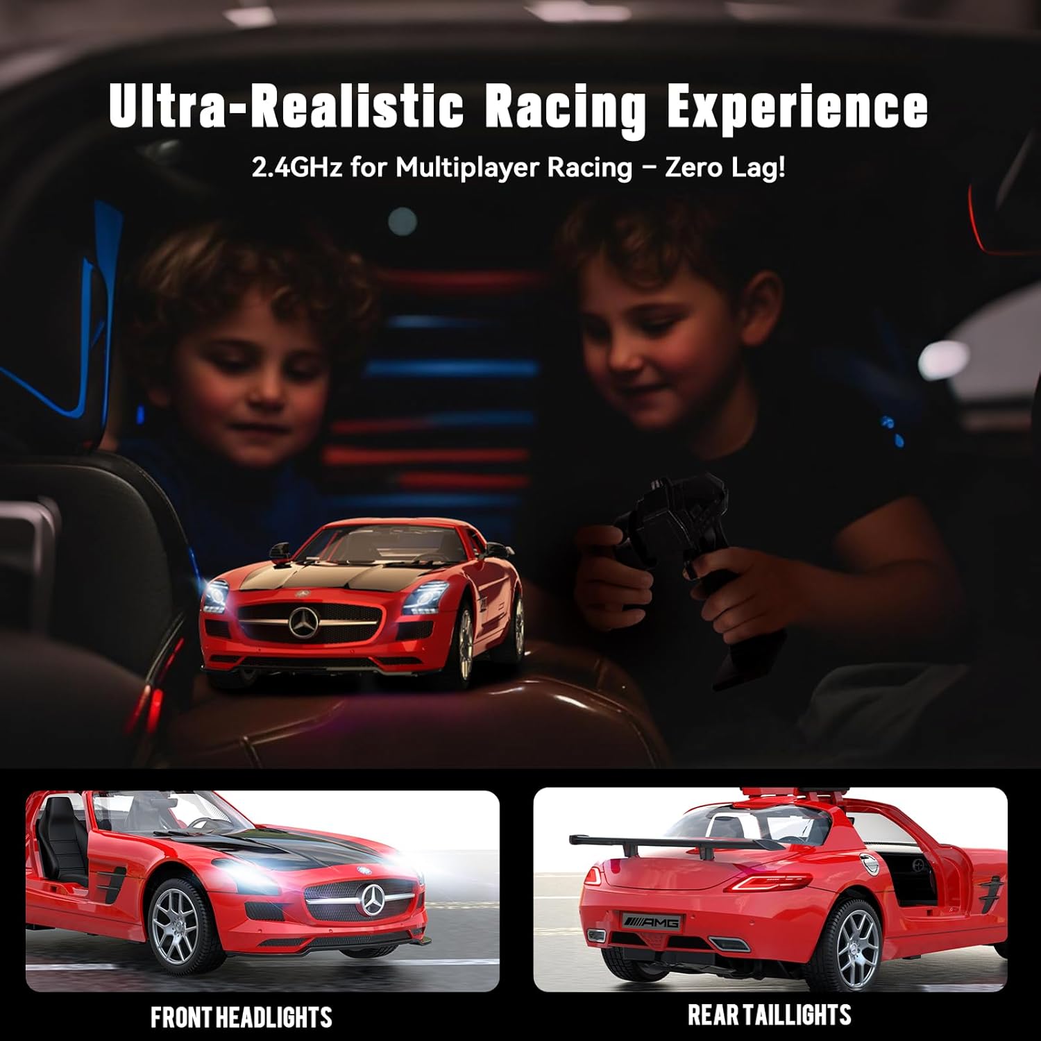 AEROQUEST Remote Control Car Officially Licensed Mercedes-Benz AMG GT 1:14 RC Race Car for Boys Girls Birthday Gift (red)