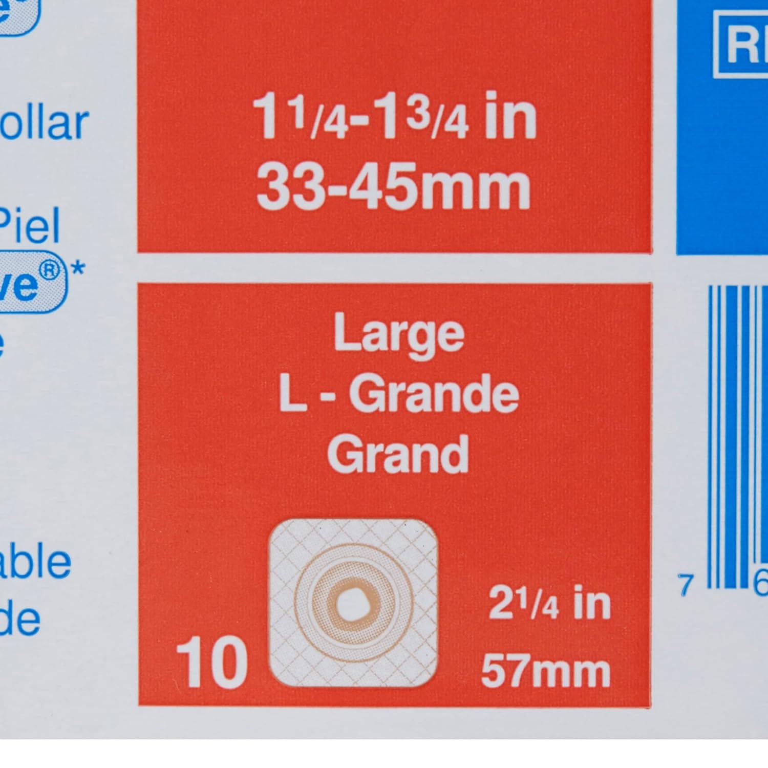 ConvaTec 411805 SUR-FIT Natura Moldable Technology Stomahesive Skin Barrier with Mold-to-Fit Opening and Hydrocolloid Tape Collar, White, 2-1/4" Flange, 1-1/4" - 1-3/4" Stoma Opening, Pack of 10