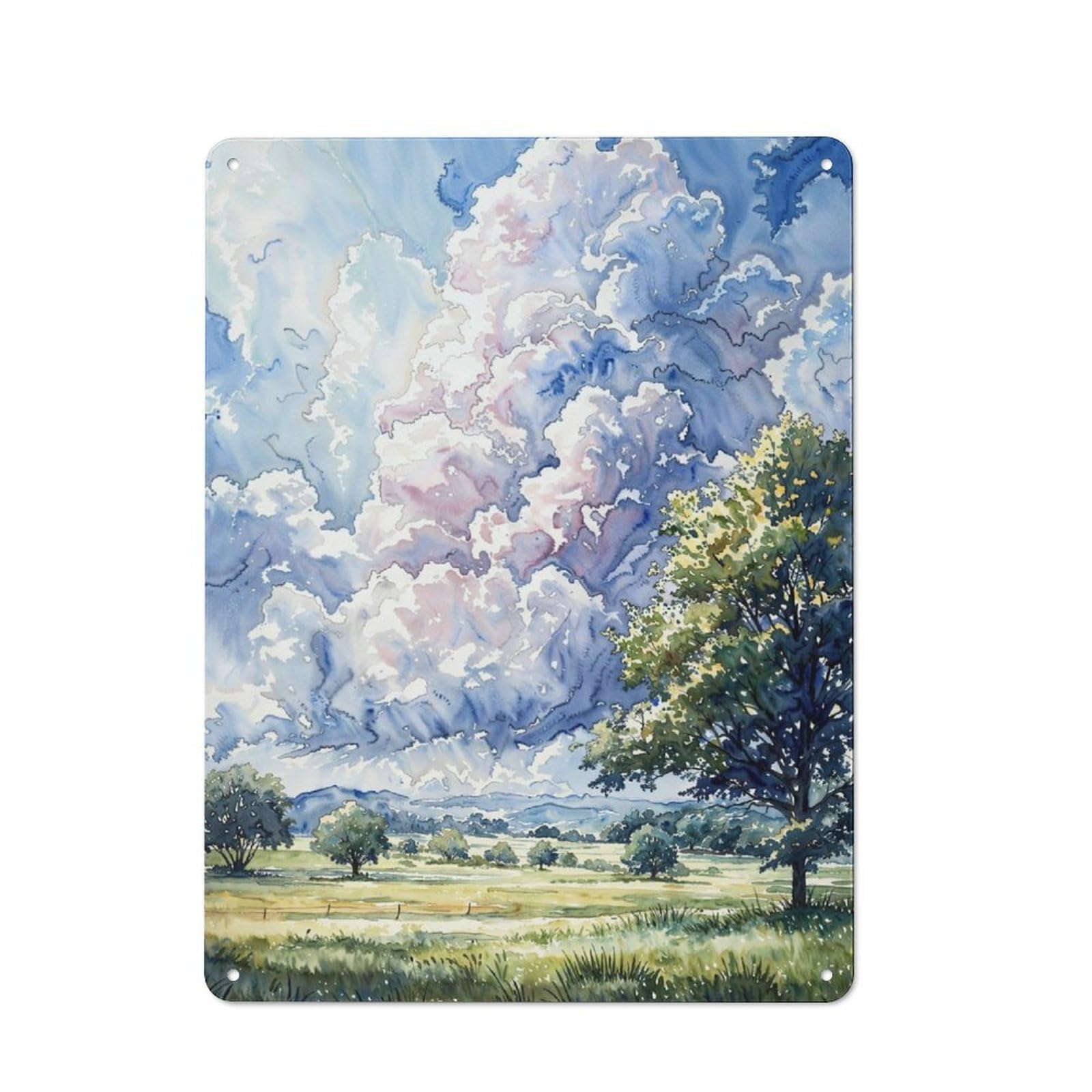 Junmoney Cloudy Skyscape 40X30cm Retro Metal Sign With For Café Or Restaurant, For Collectors Decorating Cafés And Restaurants