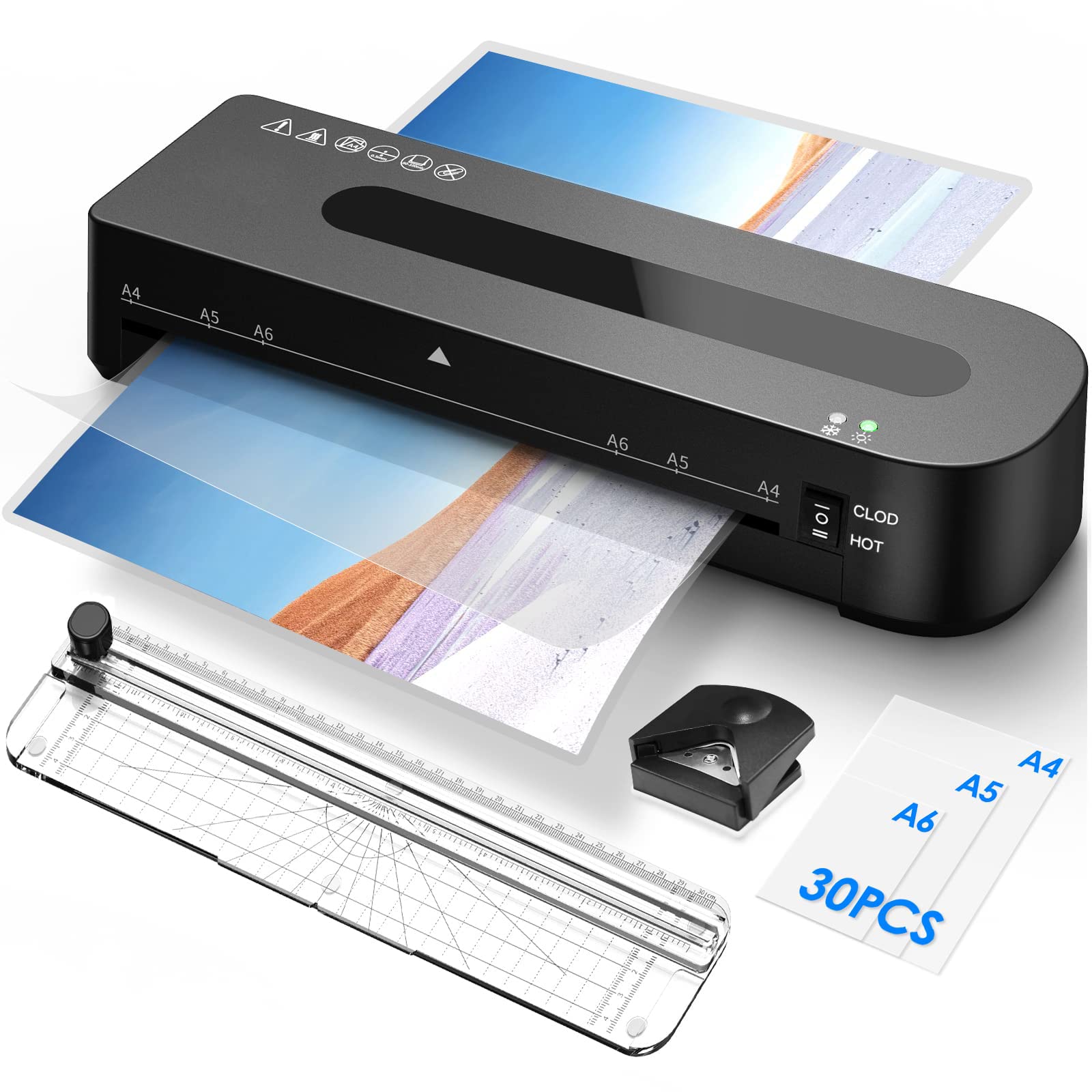 MAKINGTEC Laminator Machine A4 With 30 Pouches - A4, A5, A6 Laminator Set