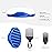 Silicone Curling Brush with Pick Comb and Spiralized Cavities - Two-Sided Hair Tool for Afro Curls, Small Holes Curler for All Genders, Blue, 1 Piece