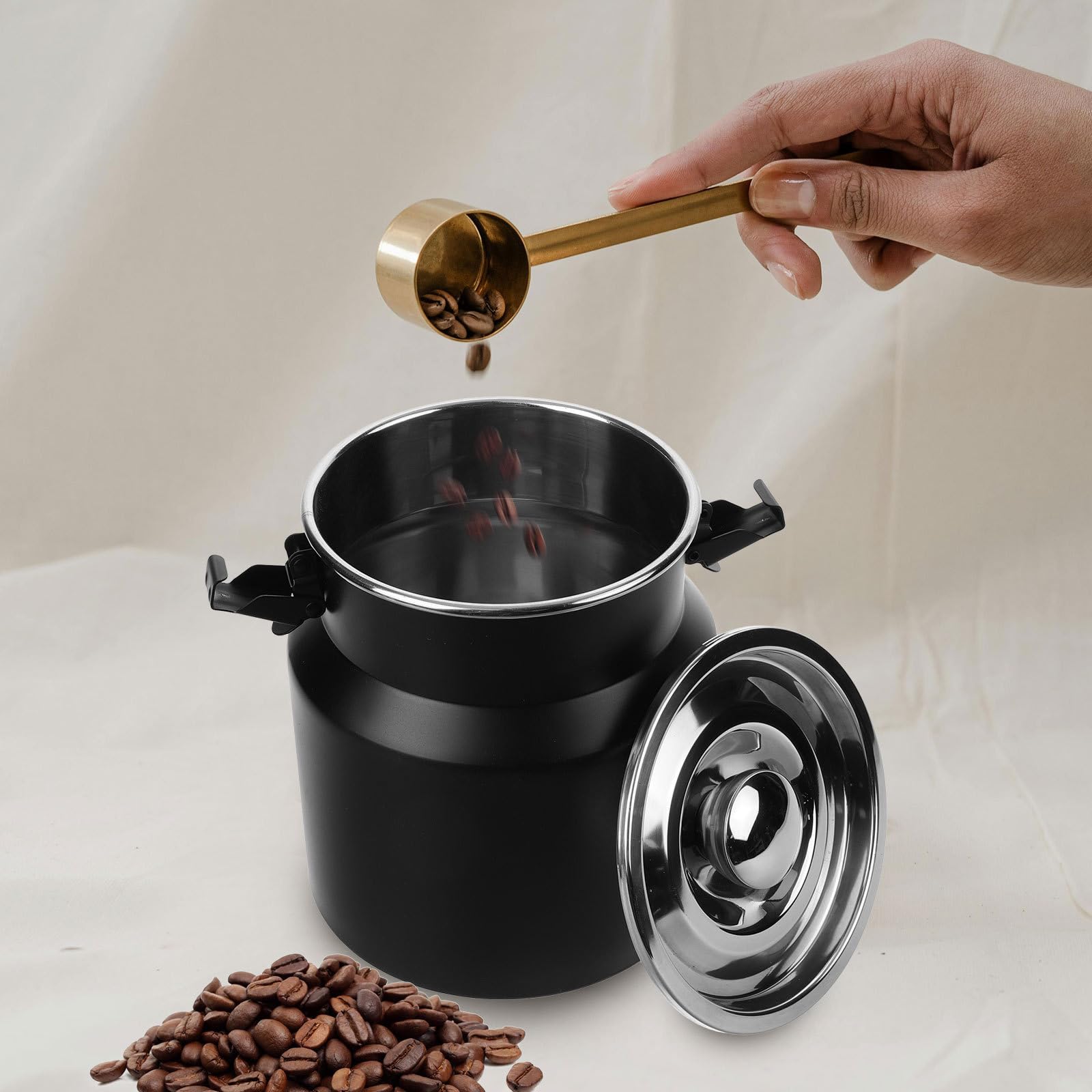 DOITOOL Edelstahl Aufbewahrungsmilchdose 2,5l mit Deckel Robuster und Sicherer Milchbehälter im Rustikalen Landhausstil für Camping und Zuhause