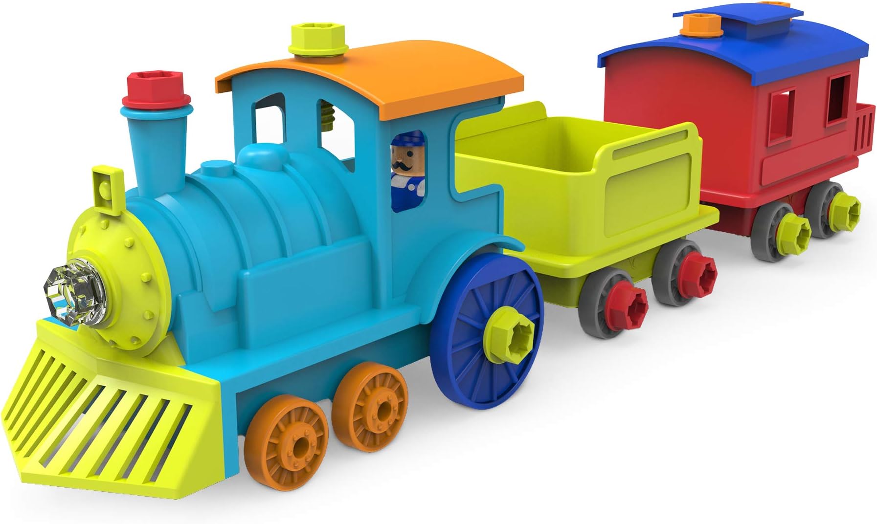 Educational Insights Design & Drill All Aboard Train - Construction Toys & Toddler Tools, Kids Tool Set with Real Electric Drill Toy, Take Apart STEM Set, Building Kits and Gifts for Ages 3+