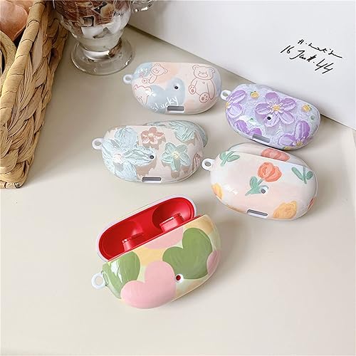 Miniatura 4 de Rertnocnf Funda creativa de flores elegantes compatible con Beats Studio Buds 2021, accesorios portátiles, TPU suave, protector a prueba de golpes