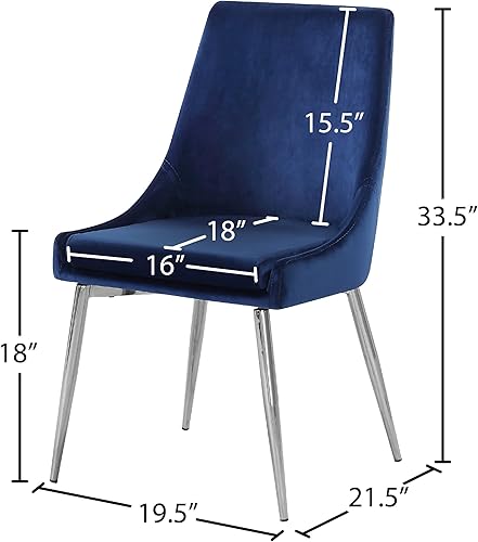 Miniatura 10 de Meridian Furniture Karina Collection Modern - Silla de comedor contemporánea tapizada de terciopelo con patas de metal resistentes.