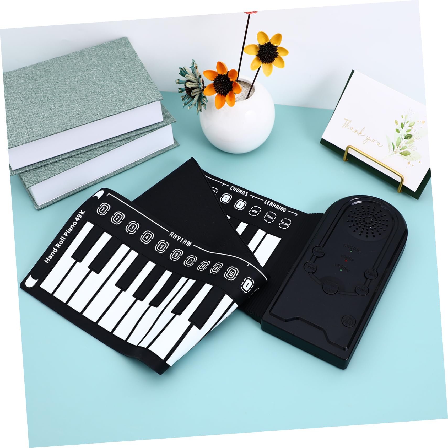 Didiseaon Tastiera Pieghevole Pianoforte 49 Tasti in Silicone, Portatile e Flessibile, Controllo del Ritmo a 32 Livelli per Principianti