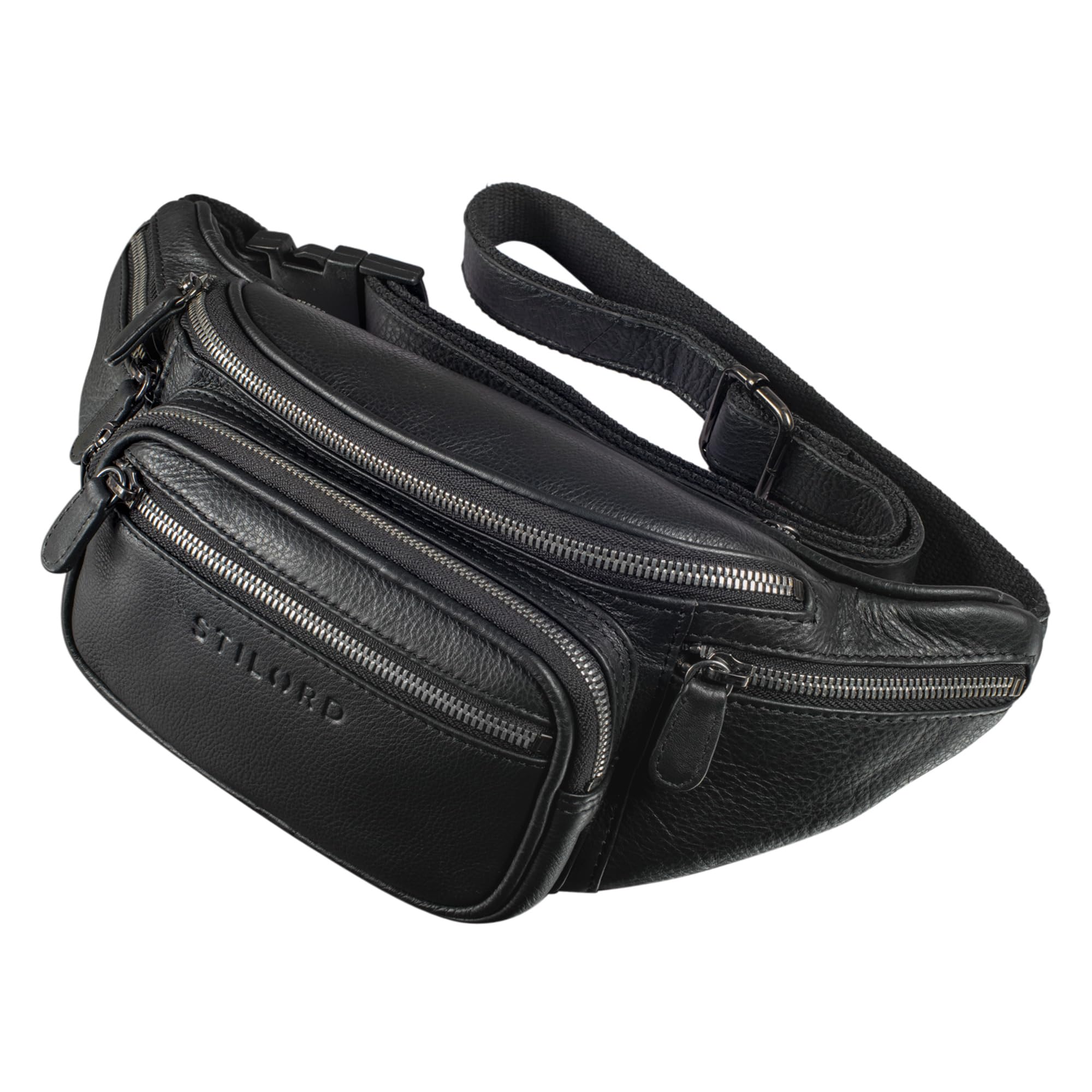 STILORD große Leder-Bauchtasche Cognac - Vintage Gürteltasche für Herren, Damen & Kinder - Retro Hüfttasche für Jogging, Festival, Urlaub Caspar