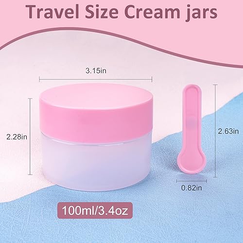 Miniatura 2 de Tarros de crema de viaje para artículos de tocador, recipientes de tamaño de viaje de 3.4 onzas, 2 frascos de plástico a prueba de fugas, boca
