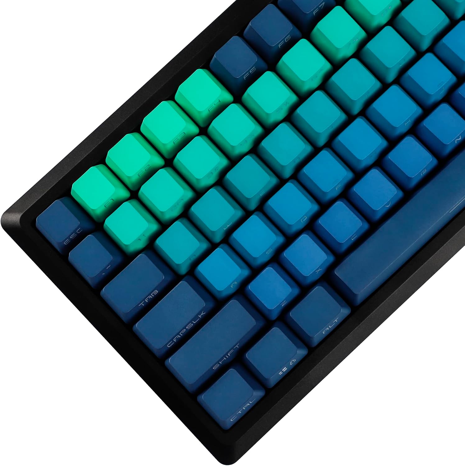 Purple Yellow Green Gradient PBT Double Shot 104 133 Keys Side-lit Shine Through Translucent Backlit keycaps for MX Mechanical Keyboard (OEM Green Gradient)