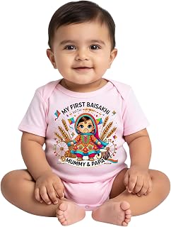 Cute Pals My First Baisakhi Dress Romper Outfit for Baby Girls and Newborn | Baisakhi Dress for Baby Girl Price In India
