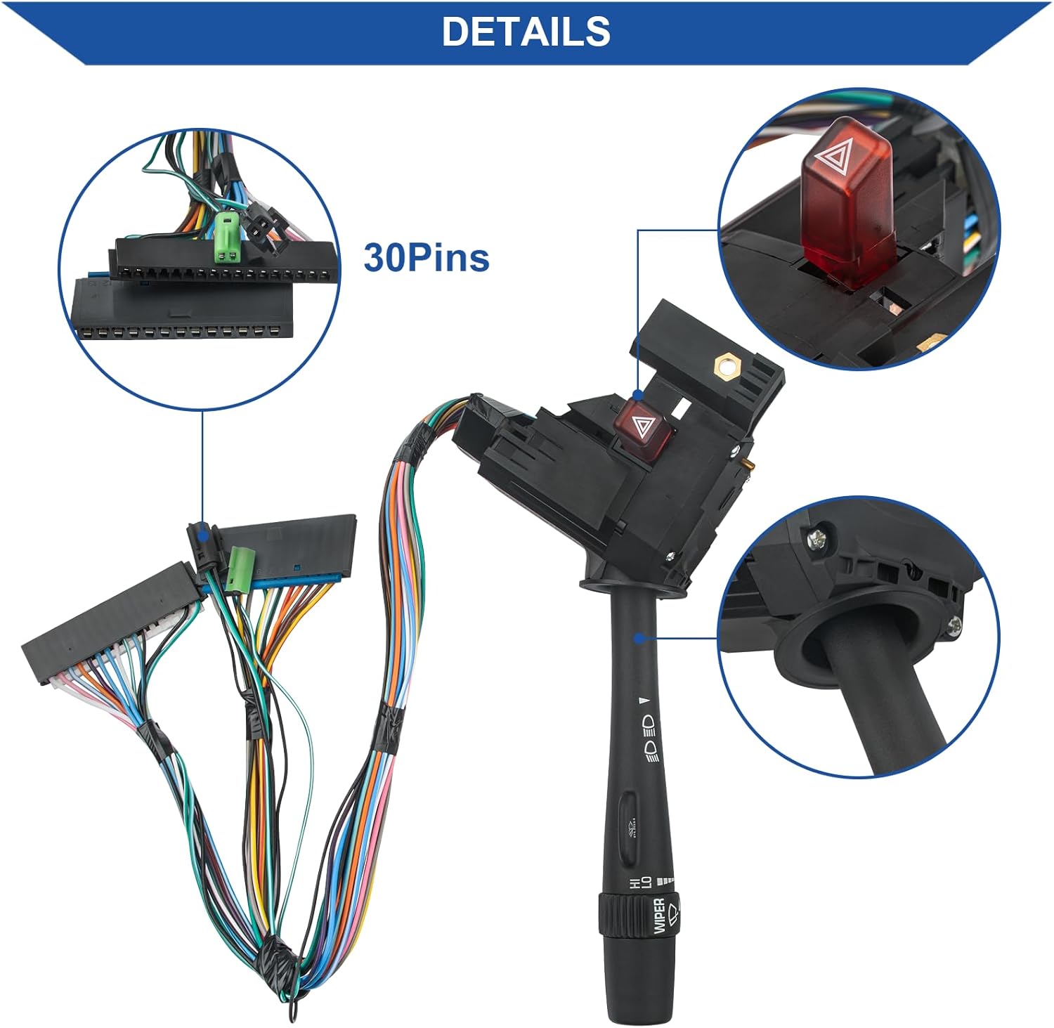 Obaee Turn Signal Switch Compatible with 1998-2005 Chevy Blazer GMC Samona Oldsmobile Bravada 1998-2004 Chevy S10 Pickup Multifunction Combination Lever Switches, OE 26062269, 26100838