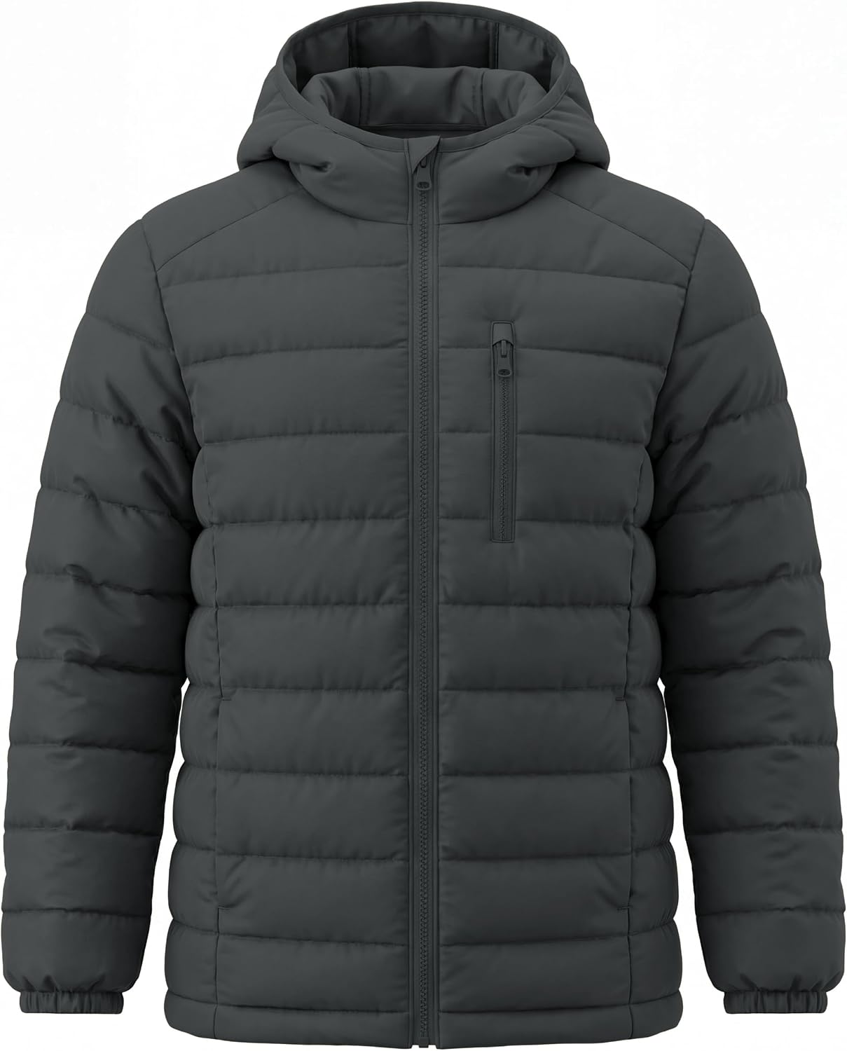 wantdo Boy's Light Winter Jacket Zip Up Puffer Coat Hooded Windproof