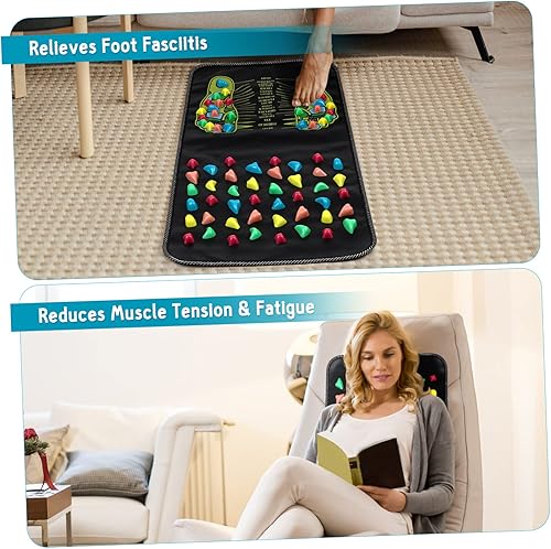 Miniatura 6 de minkissy Cojín de masaje de pies para pies, rodillo de reflexología para fascitis plantar, alfombrilla de reflexología para pies, masajeador