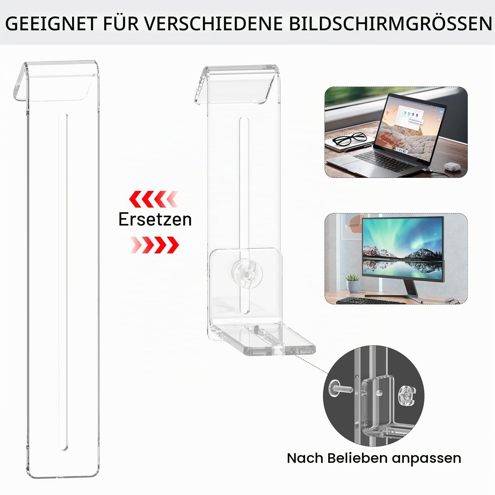 Webcam-Halterung für Mittelbildschirm / Mittelbildschirm, Positionierung der Webcam überall auf dem Monitor, Laptop-Bildschirm, kompatibel mit Logitech MX Brio, C920x, C922, C930 Webcams