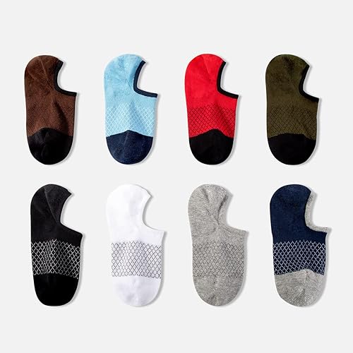 Miniatura 2 de IDEGG - Calcetines deportivos de algodón de corte bajo con agarre antideslizante para hombres