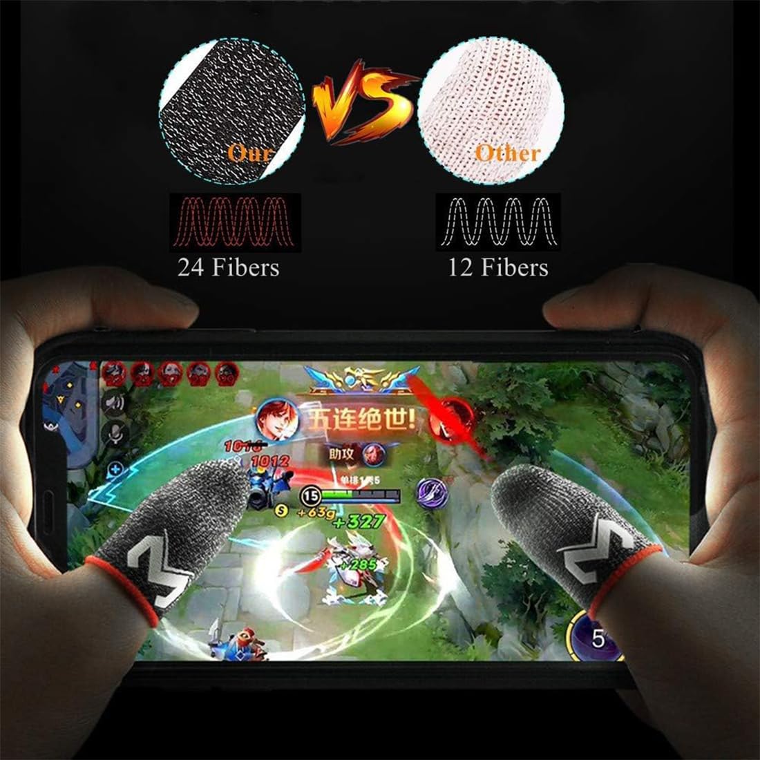 PUBG Mobile Phone Game Sleeve Finger, [10 Pack] Anti-Transpiration Respirant Finger Manches Écran Tactile Tir et Visée Sensibles - Finger Manches pour Couteaux Out/PUBG pour Android et iOS