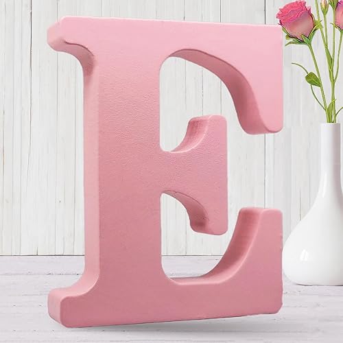Miniatura 10 de AOCEAN Letras de madera rosa de 8 pulgadas, letras de madera sin terminar para decoración de pared, letras decorativas de pie en rodajas, decoración
