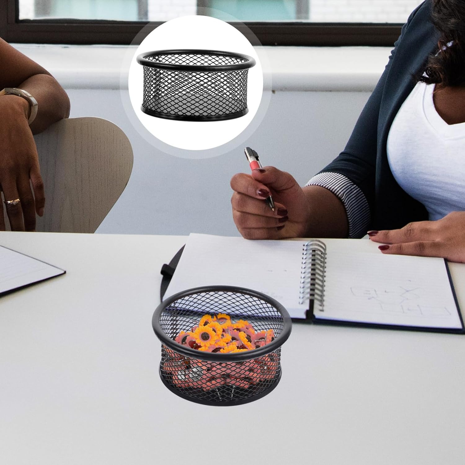 12pcs Metal Mesh Paper Clip Holder for Desk Storage for Office Supplies Multifunctional Binder Clip Organizer Lightweight and Easy to Clean