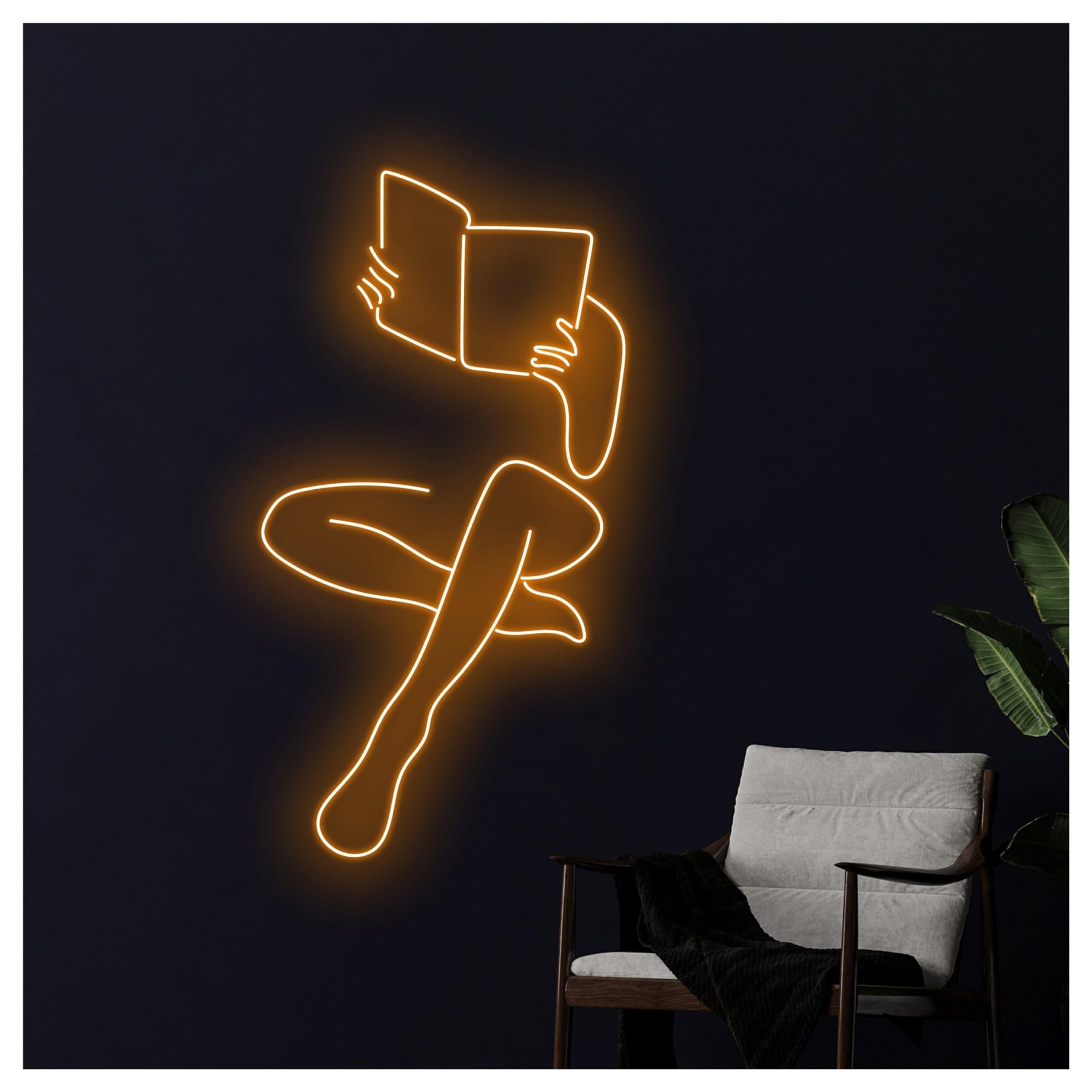 Decoración Lámparas Letrero De Neón Con Forma Libro Para Leer, Ideal Como Decoración Pared Para Habitación, Regalo Para Lectores 50cm