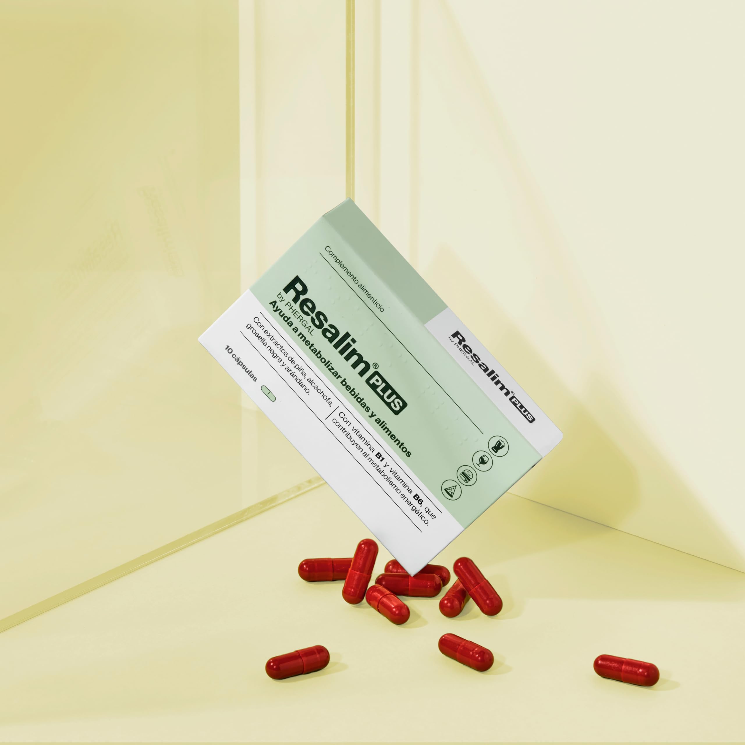 ResalimPLUS - Complemento Alimenticio para Ayudar a Metabolizar Bebidas y Alimentos, Ayuda a disminuir el cansancio y la fatiga - 10 Comprimidos