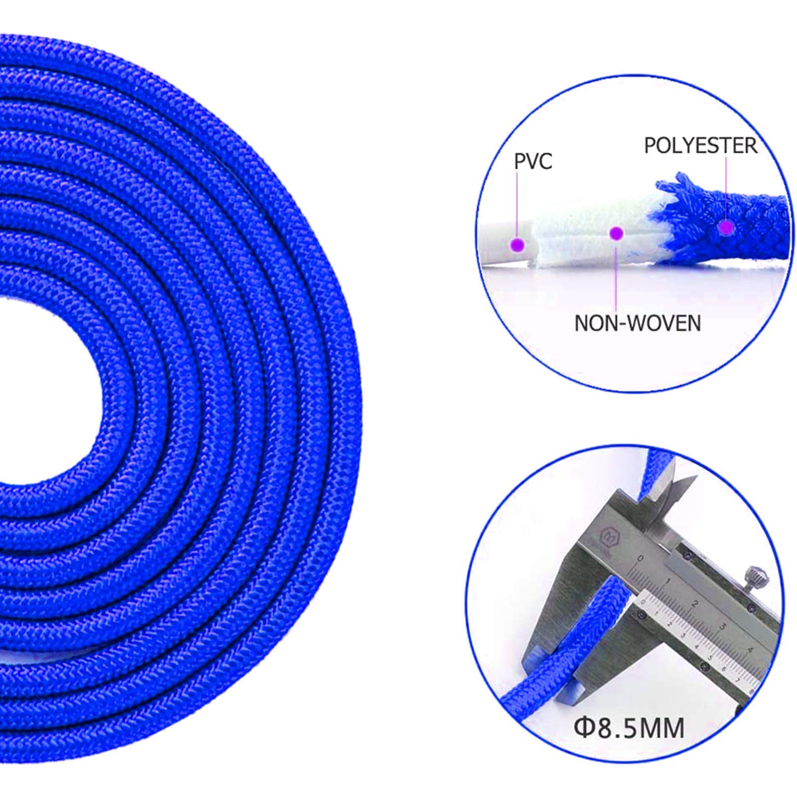 Redify gewichtetes Springseil (0,5 kg) mit verwicklungsfreiem Kugellager für schnelles Training, verstellbar, Aluminium-Griff, 9 mm Baumwollstoff, massives PVC, ideal für Fitness, Boxen & Abnehmen