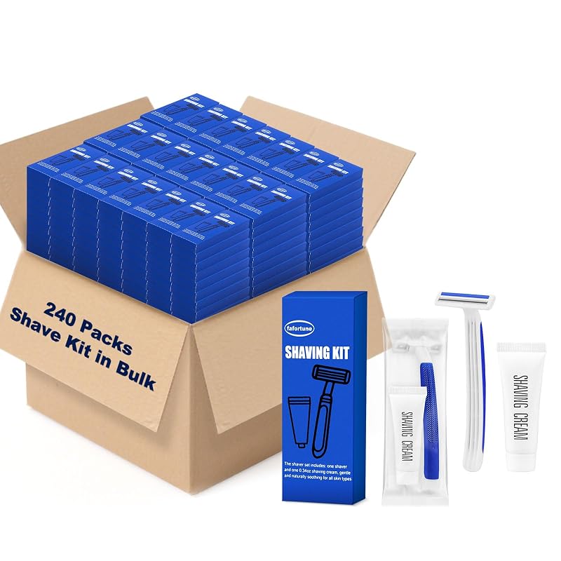 Kit com 240 Aparelhos de Barbear Descartáveis fafortune com Duas Lâminas e Tampa Protetora