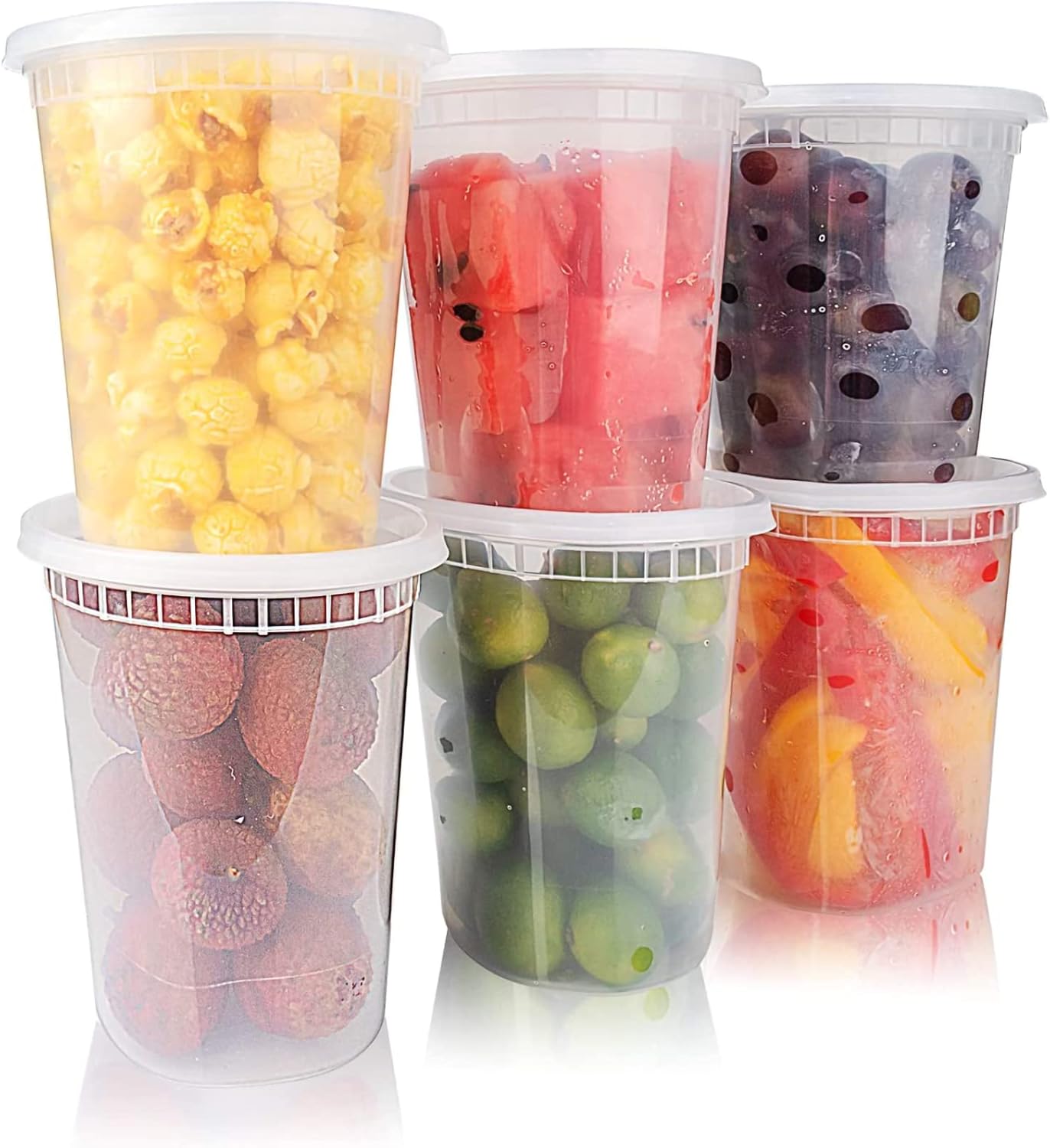 [32oz 48 Sets] Plastic Disposable Heavy Duty Deli Food