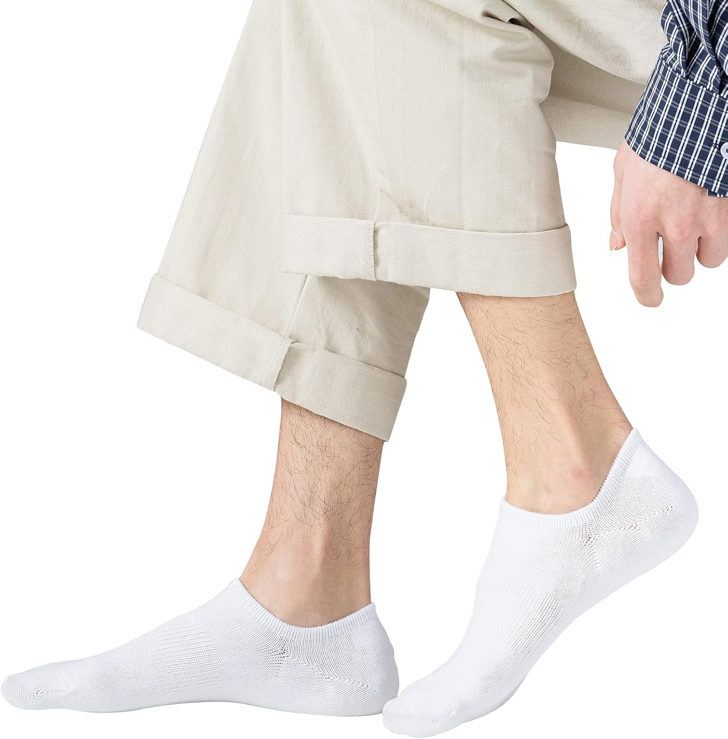 Jormatt Mens No Show Socks Cotton Low Cut Ankle Short Casual Socks Men With Non-Slip Grips, 6/8/12 Pairs - Image 2