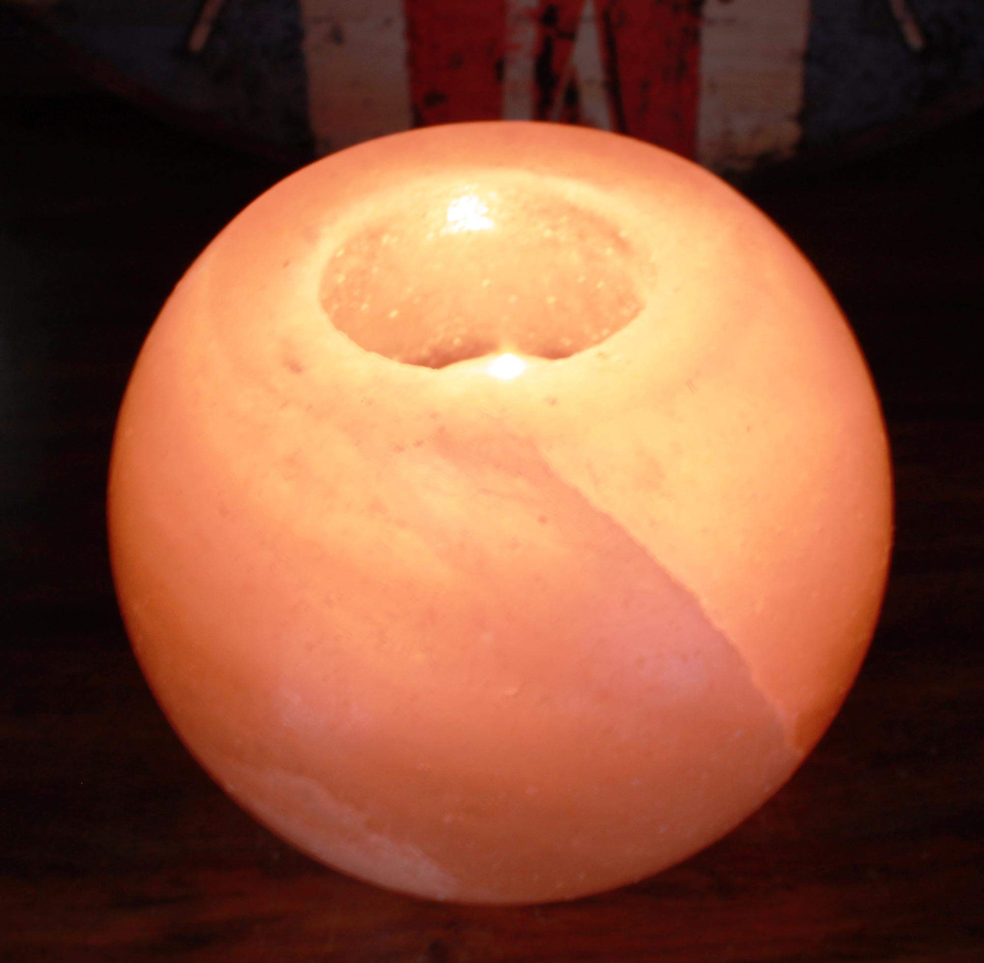 Himalayan Salt Candle Holder - Round