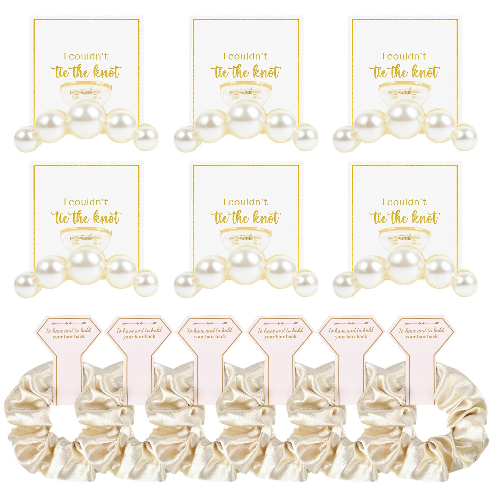 12 Pcs Bridesmaid Proposal Gifts Bridesmaid Pear Hair Claw Clips Hair Scrunchies Bridal Shower Gifts Bachelorette Party Wedding Favors Present Hair