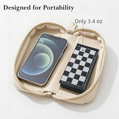 Miniatura 2 de Mini juego de ajedrez de viaje - 5.1 pulgadas magnético portátil plegable juegos de mesa para niños - Juego de ajedrez de bolsillo pequeño (XS)