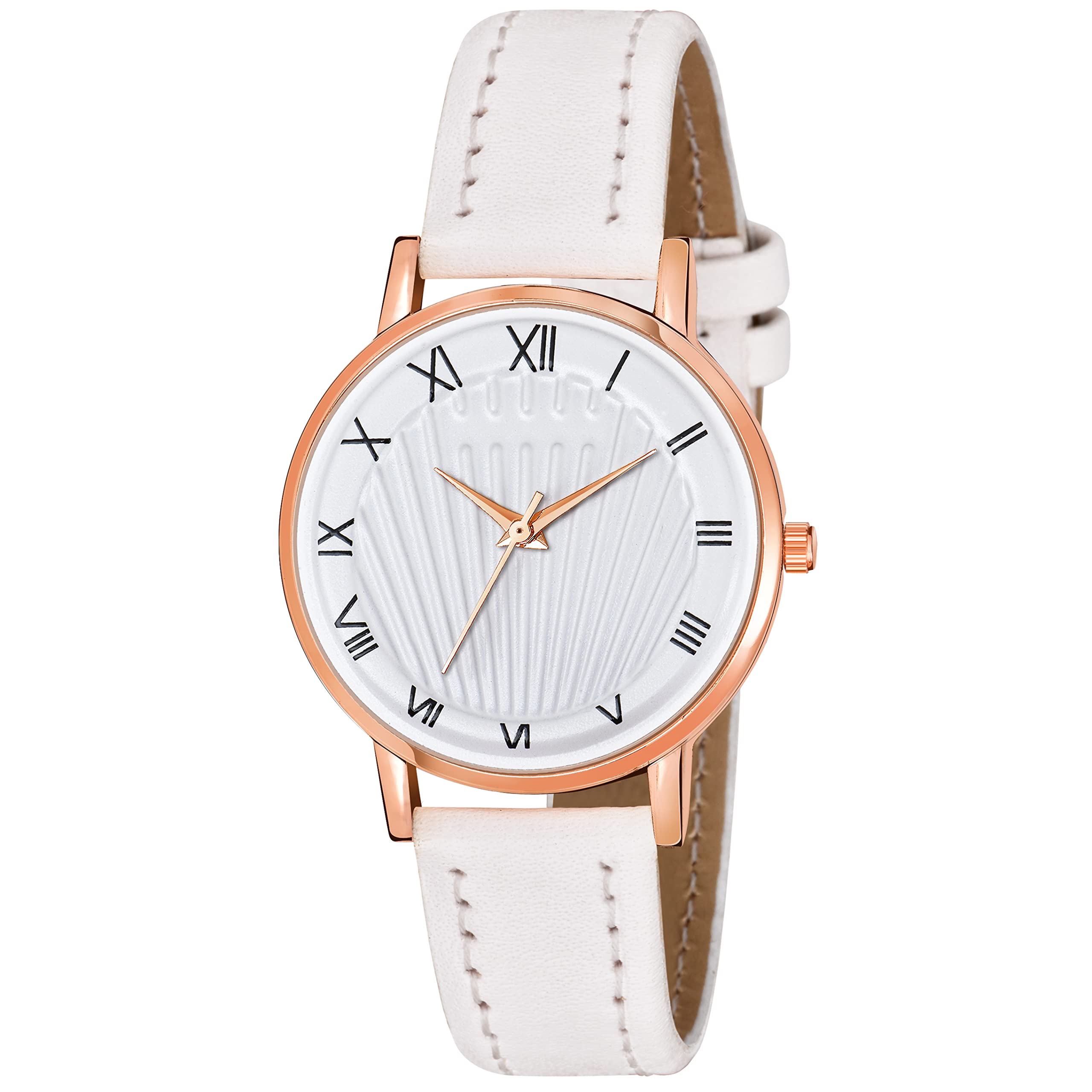 KIROH Analogue Roman Digit Dial Leather Strap Watch for Girls and Women (White) (B0B18R9WK3) Amazon Price History, Amazon Price Tracker