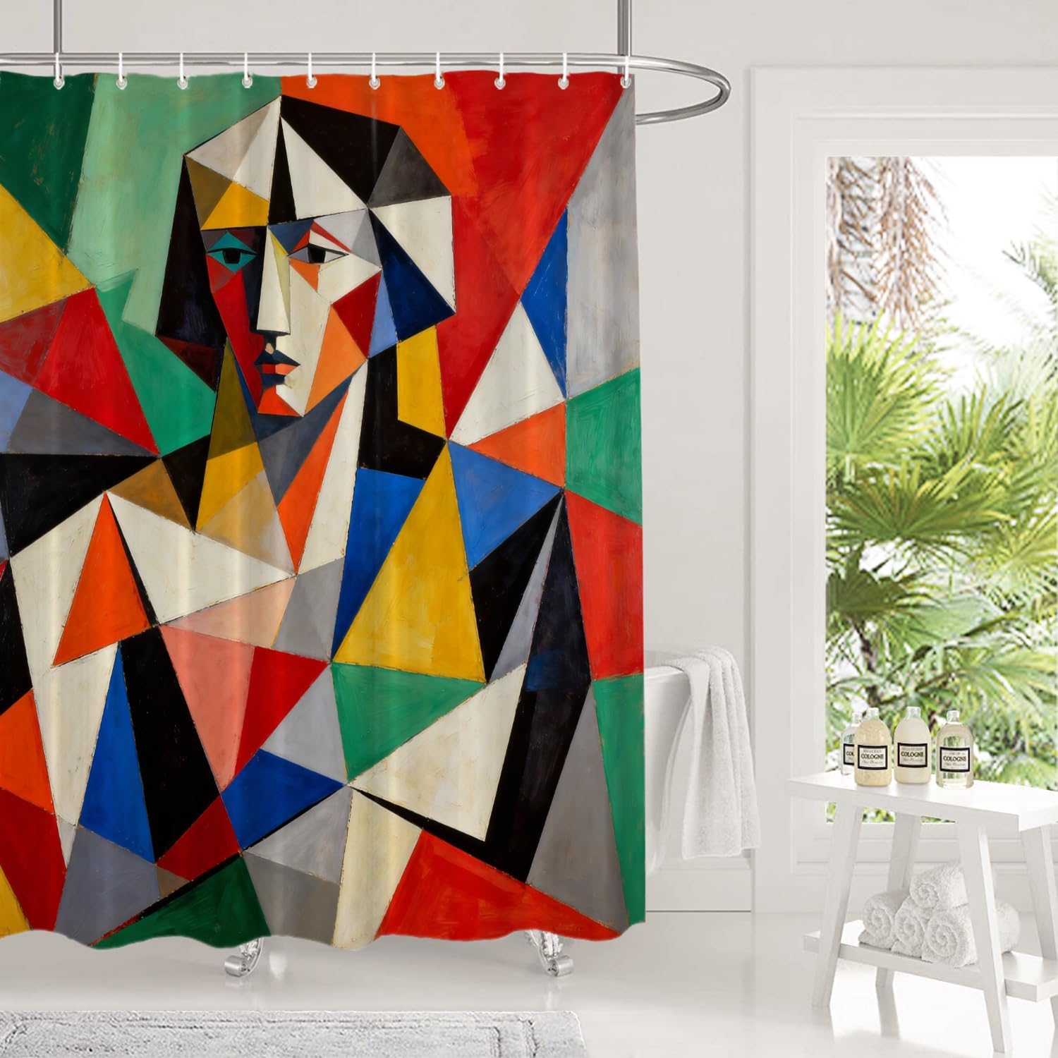 Shrahala Abstract Modern Art Pastel Decorative Curtain, Alternative Reproductions of Famous Paintings by Picasso, 72x72 Inch Waterproof Bathroom Shower Curtain