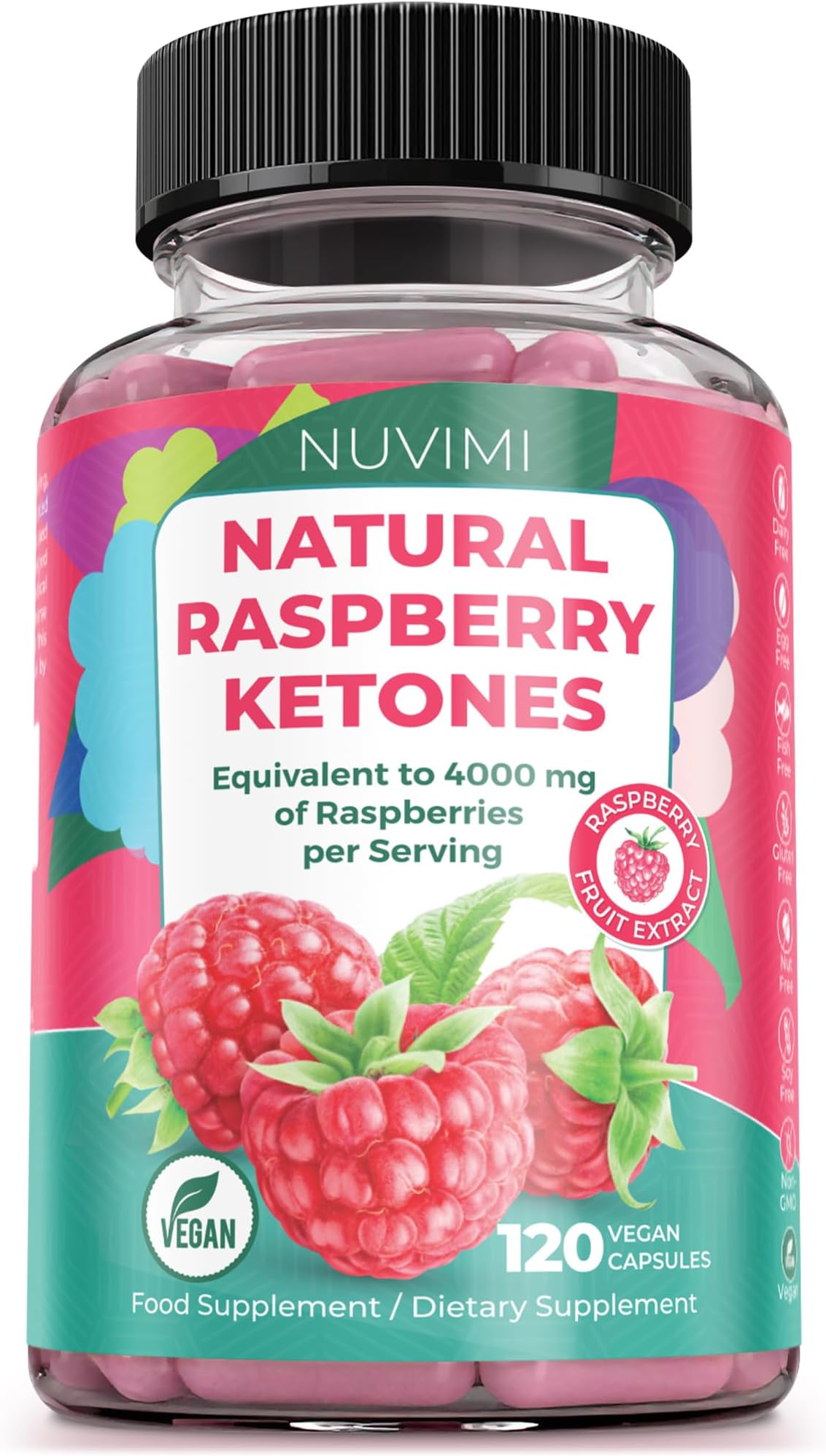 Raspberry Ketones - 4000 mg - Natural Food Supplement to Help Support Healthy Keto Diet for Men & Women - 120 Pills