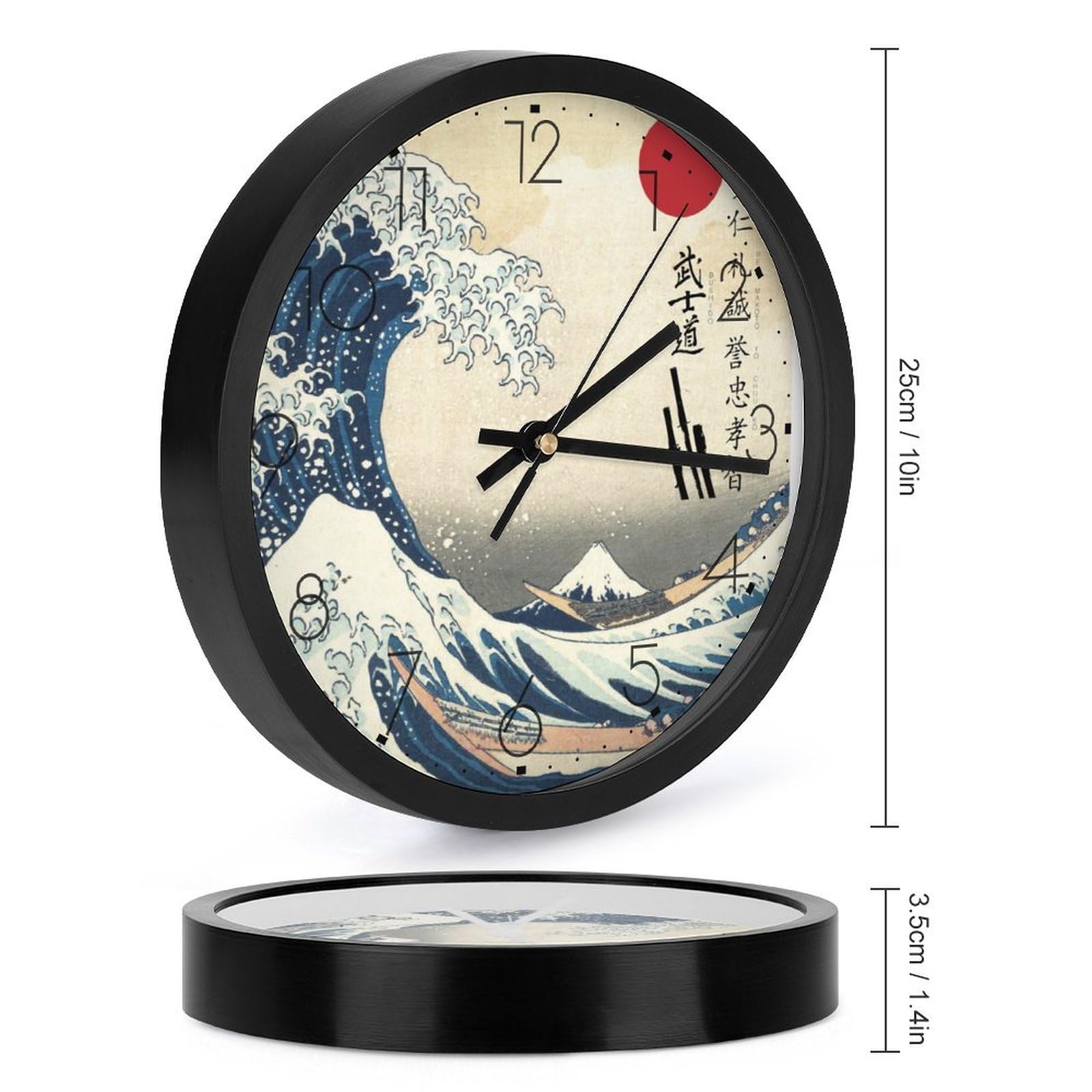 Amazon.co.jp: 掛け時計 浮世絵 神奈川沖浪裏 ウォールクロック 壁掛け